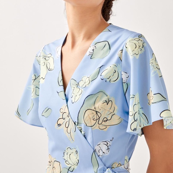 Lexa Front Wrap Dress in Unfolding Blooms - Picture 3 of 8